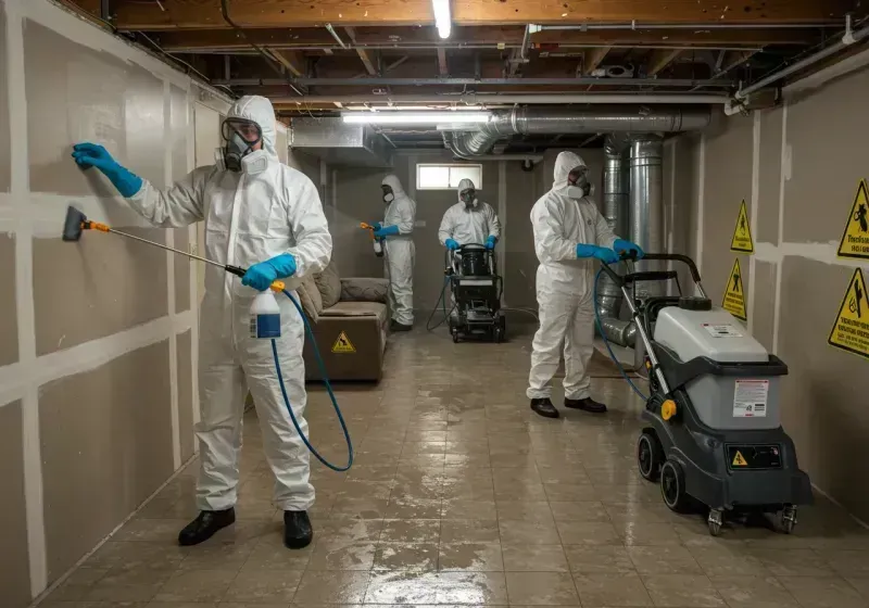 Basement Moisture Removal and Structural Drying process in Mounds View, MN